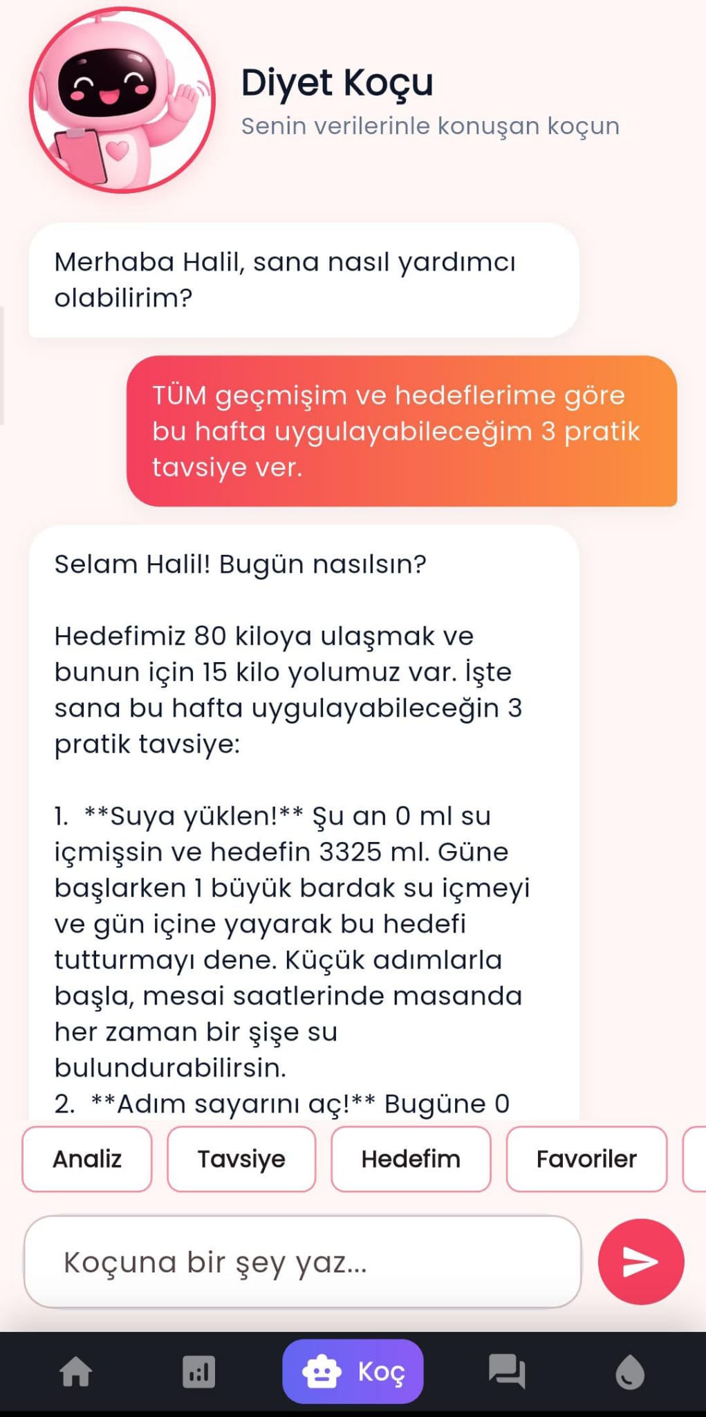 Sohbet ekranı