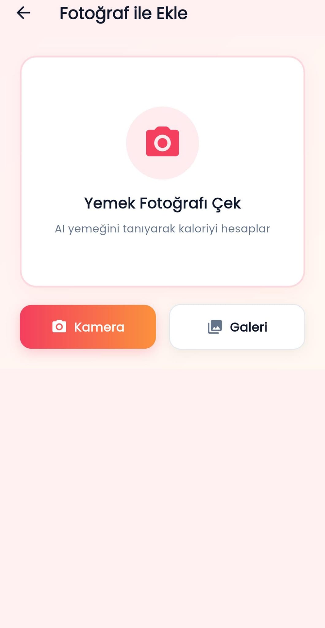 Fotoğraf ile yemek ekleme