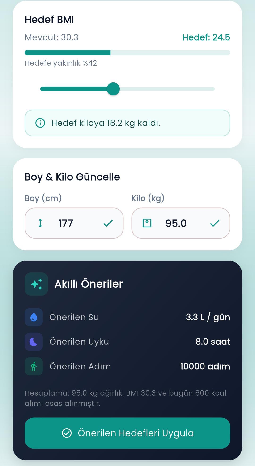 Hedef ve BMI