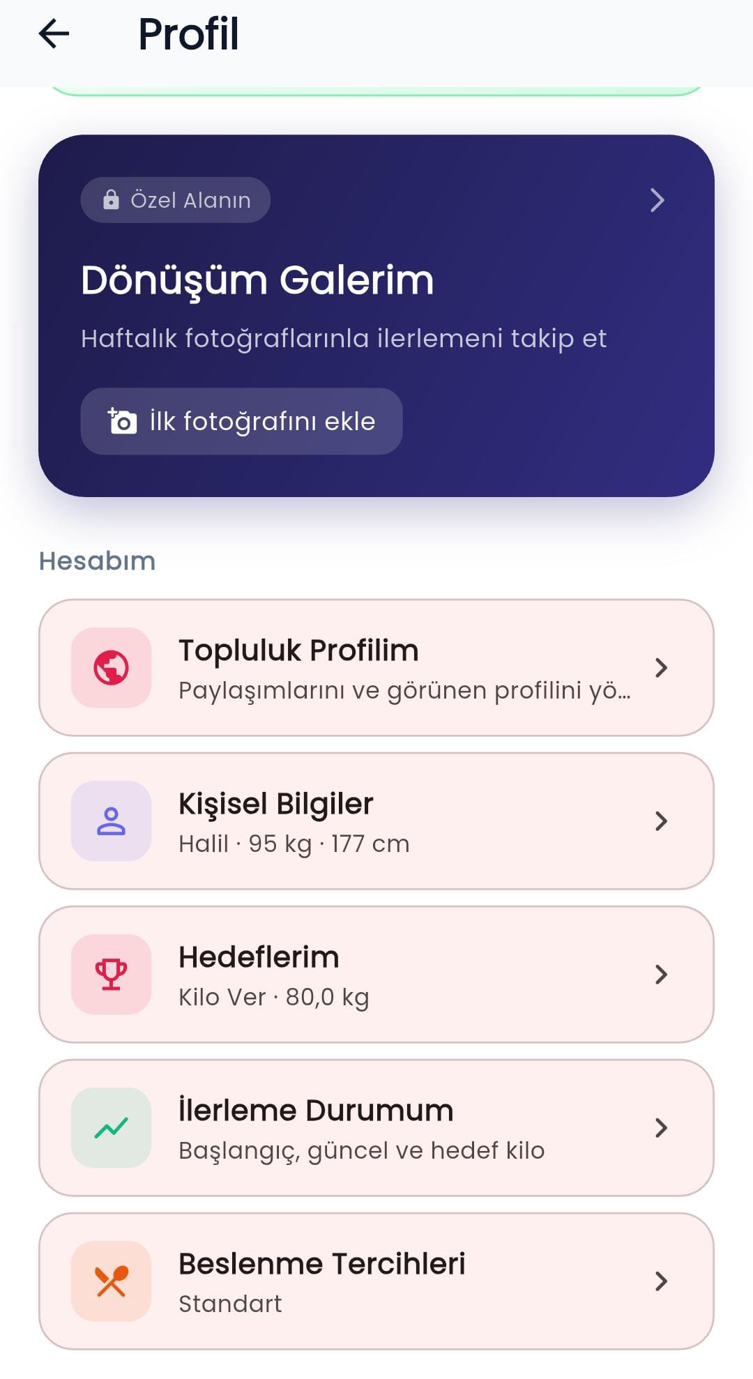 Profil bilgileri